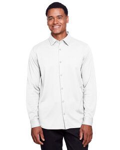 Devon & Jones DG20Z - Men's CrownLux Performance Plaited Button-Down Shirt White