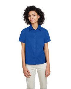 Harriton M586W - Ladies Flash IL Colorblock Short Sleeve Shirt Tr Royal/Black