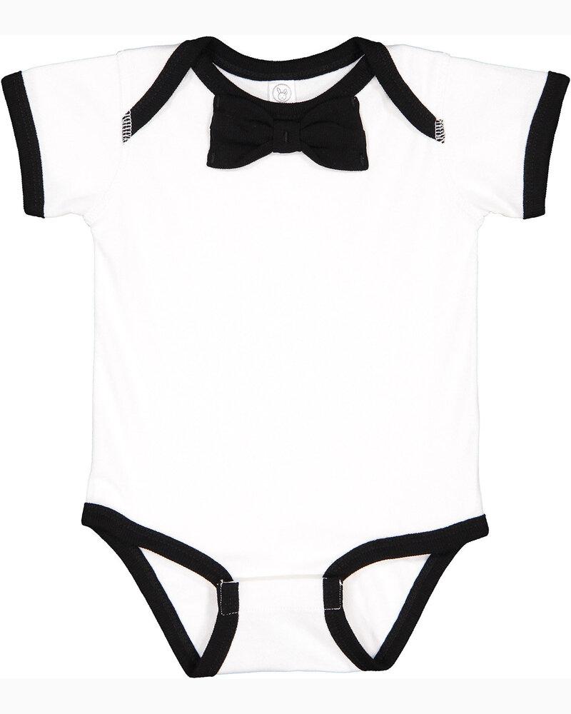 Rabbit Skins RS4407 - Infant Baby Rib Bow Tie Bodysuit