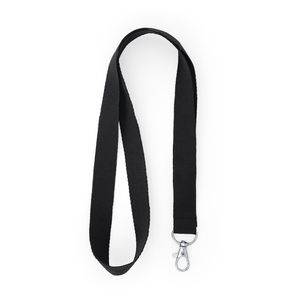 EgotierPro LY7053 - HOST Polyester lanyard with carabiner Black