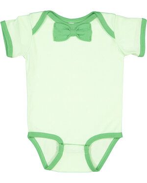 Rabbit Skins RS4407 - Infant Baby Rib Bow Tie Bodysuit