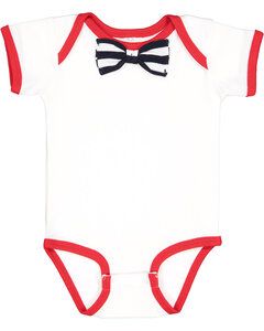 Rabbit Skins RS4407 - Infant Baby Rib Bow Tie Bodysuit