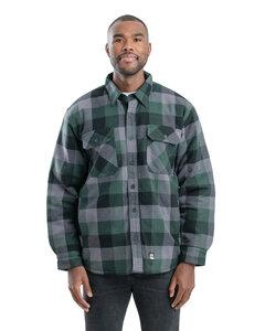 Berne SH69 - Men's Timber Flannel Shirt Jacket Plaid Moss Navy