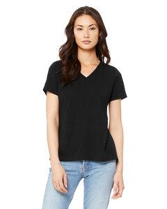 Bella+Canvas 6415 - Ladies Relaxed Triblend V-Neck T-Shirt Solid Blk Trblnd