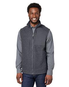 North End NE714 - Men's Aura Sweater Fleece Vest Carbon/Carbon