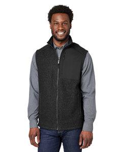 North End NE714 - Men's Aura Sweater Fleece Vest Black/Black