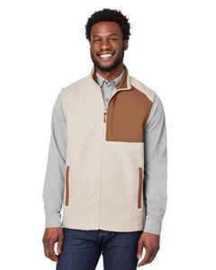 North End NE714 - Men's Aura Sweater Fleece Vest Oatml Hthr/Teak