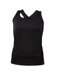 Blank Activewear L201 - Women's Tank Top Racer Back, Birdseye Mesh, 100% Polyester, Dry Fit Black