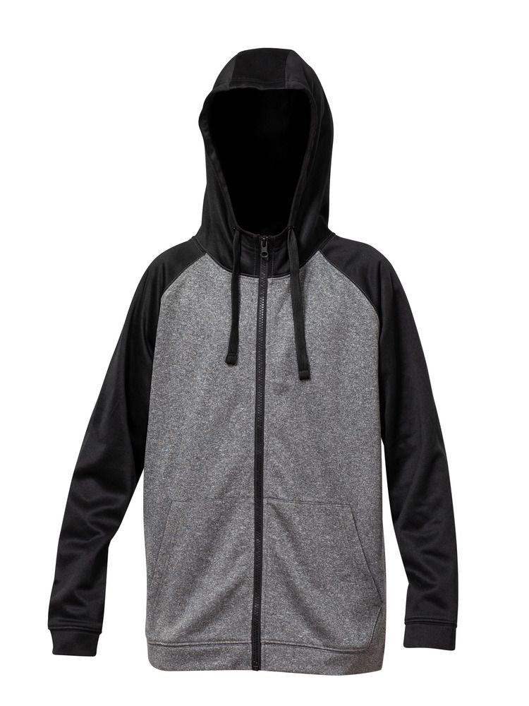 Blank Activewear Y444 - Youth Hoodie Full Zip, Raglan Sleeve, Knit, 100% Polyester PK Fleece