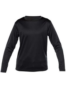 Blank Activewear Y635 - Youth Long Sleeve T-shirt, 100% Polyester Interlock, Dry Fit Black
