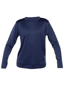 Blank Activewear Y635 - Youth Long Sleeve T-shirt, 100% Polyester Interlock, Dry Fit Navy