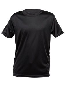 Blank Activewear Y720 - Youth T-shirt Short Sleeve, 100% Polyester Interlock, Dry Fit Black