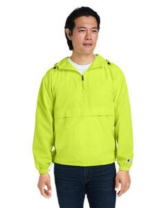 Champion CO200 - Adult Packable Anorak 1/4 Zip Jacket Safety Green