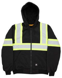 Berne HVF024 - Men's Safety Striped Therman Lined Sweatshirt Black