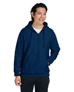 Team 365 TT97 - Unisex Zone HydroSport Heavyweight Quarter-Zip Hooded Sweatshirt Sport Dark Navy