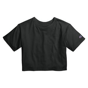 CHAMPION T435C - Girl's Cropped Cotton Tee Black