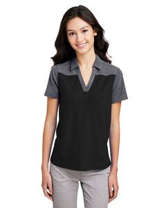 Core365 CE112CW - Ladies Fusion ChromaSoft Colorblock Polo Black/Crbn Hth