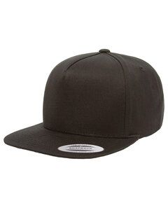 Yupoong Y6007 - Adult 5-Panel Cotton Twill Snapback Cap Black
