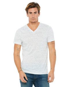Bella+Canvas 3655C - Unisex Textured Jersey V-Neck T-Shirt White Marble