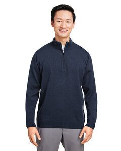 Harriton M421 - Unisex Pilbloc Quarter-Zip Sweater Dark Navy