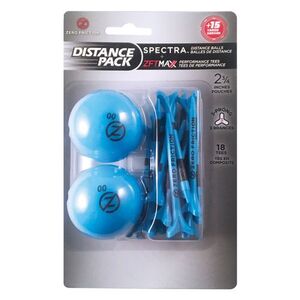 ZERO FRICTION GB2GT18 - Distance Pack w/ 2 Spectra Golf Balls & 18 Tees Blue