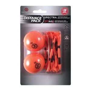 ZERO FRICTION GB2GT18 - Distance Pack w/ 2 Spectra Golf Balls & 18 Tees
