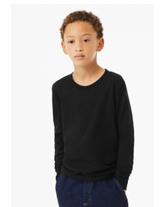 Bella+Canvas 3513Y - Youth Triblend Long-Sleeve T-Shirt Solid Blk Trblnd