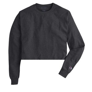 CHAMPION CC8CT - Adult Cropped Long Sleeve Tee Charcoal Heather