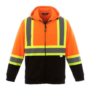 CX2 Hivis L00682 - Freedom Hi-Vis Full Zip Fleece Hoodie Hv Org/Black/Hv Yel