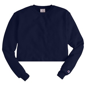 CHAMPION S690C - Girl's Powerblend Cropped Crew Navy