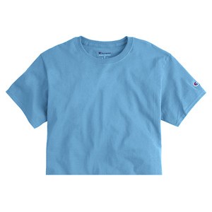 CHAMPION T425C - Women's Cropped Cotton Tee Blue Lagoon