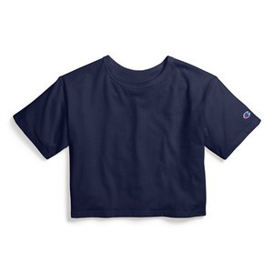 CHAMPION T435C - Girl's Cropped Cotton Tee Navy