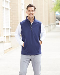 Core 365 CE709 - Mens Techno Lite Three-Layer Knit Tech-Shell Quarter-Zip Vest